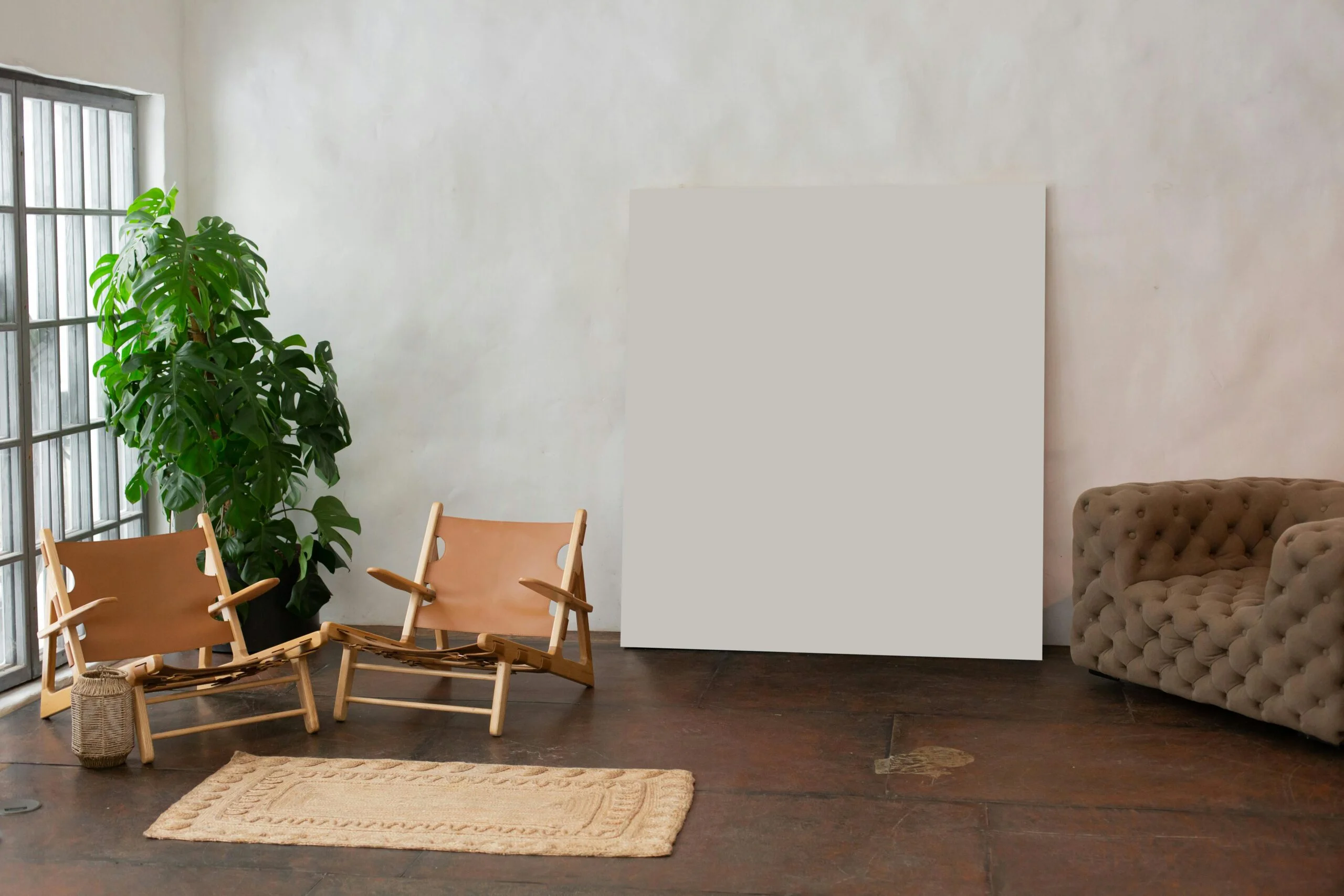 interior with a decorative wall
